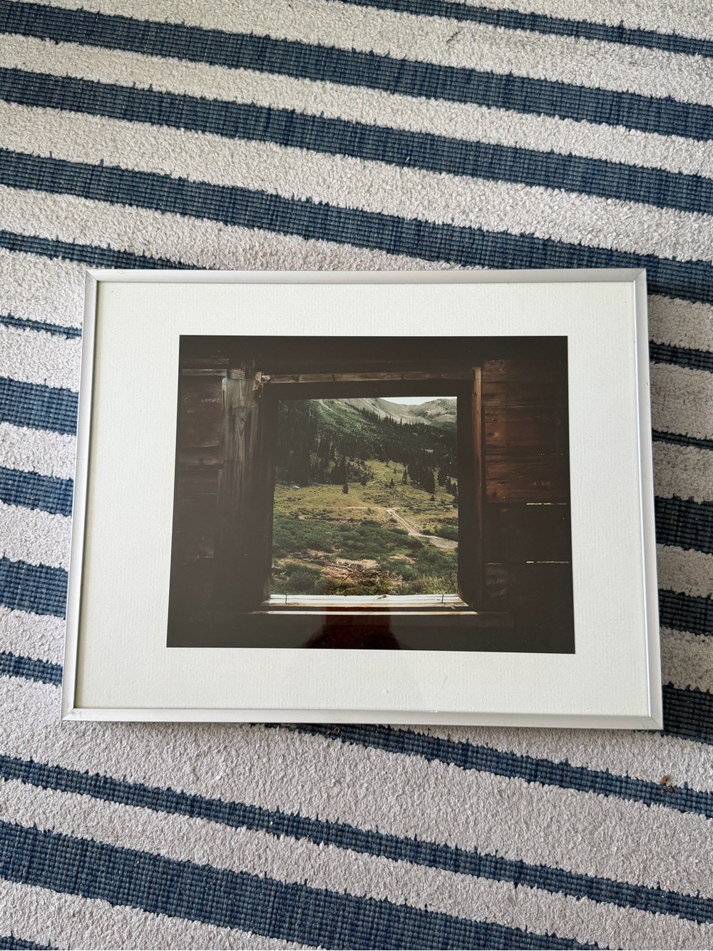 Canadian Mountain Cabin Window Photography on aluminum frame